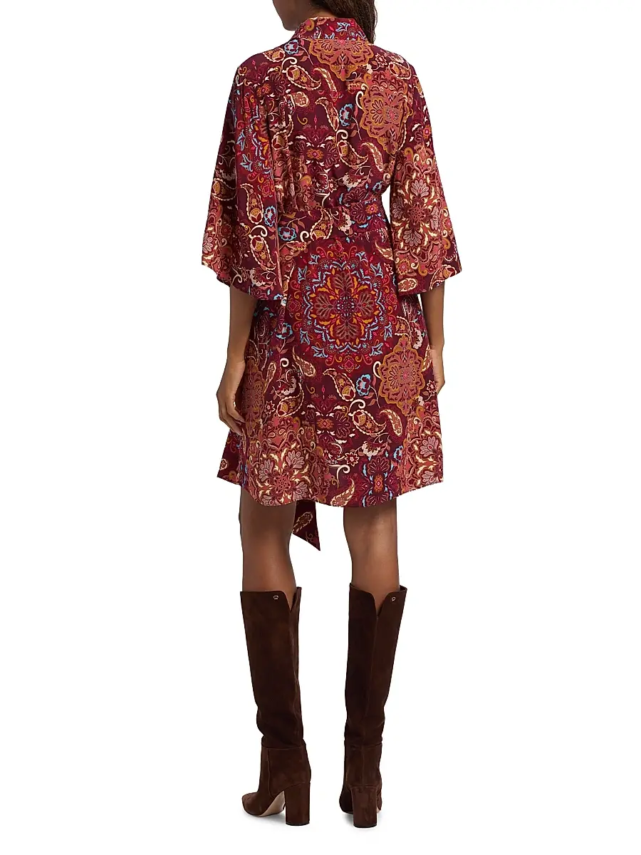 FIGUE Women's Pamela Kaleidoscope Paisley Belted Shirtdress | Thumbnail 5