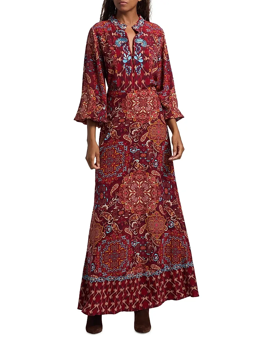 FIGUE Women's Kit Embroidered Floral Top | Thumbnail 2