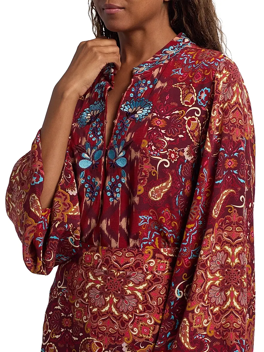 FIGUE Women's Kit Embroidered Floral Top | Thumbnail 6