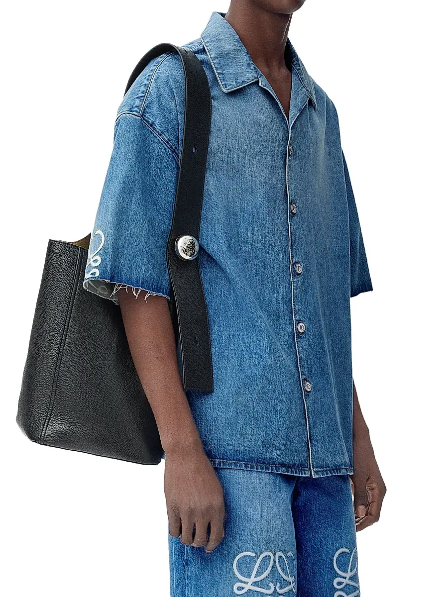 Loewe Men's Anagram Cotton Denim Shirt | Thumbnail 2