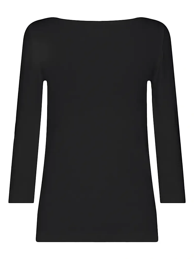 Wolford Women's Cordoba Boatneck Three-Quarter Sleeve Top