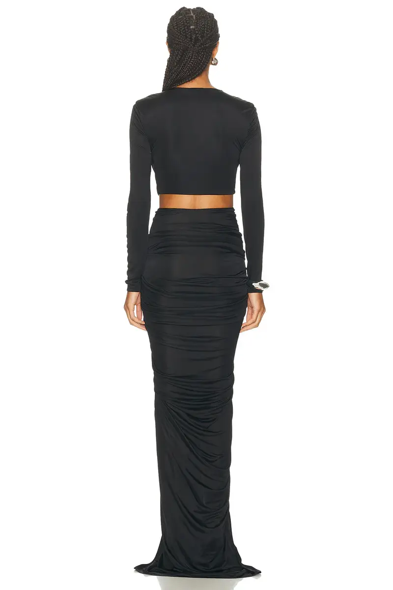 Atlein V-Neck Cut Out Pocket Gown | Thumbnail 3