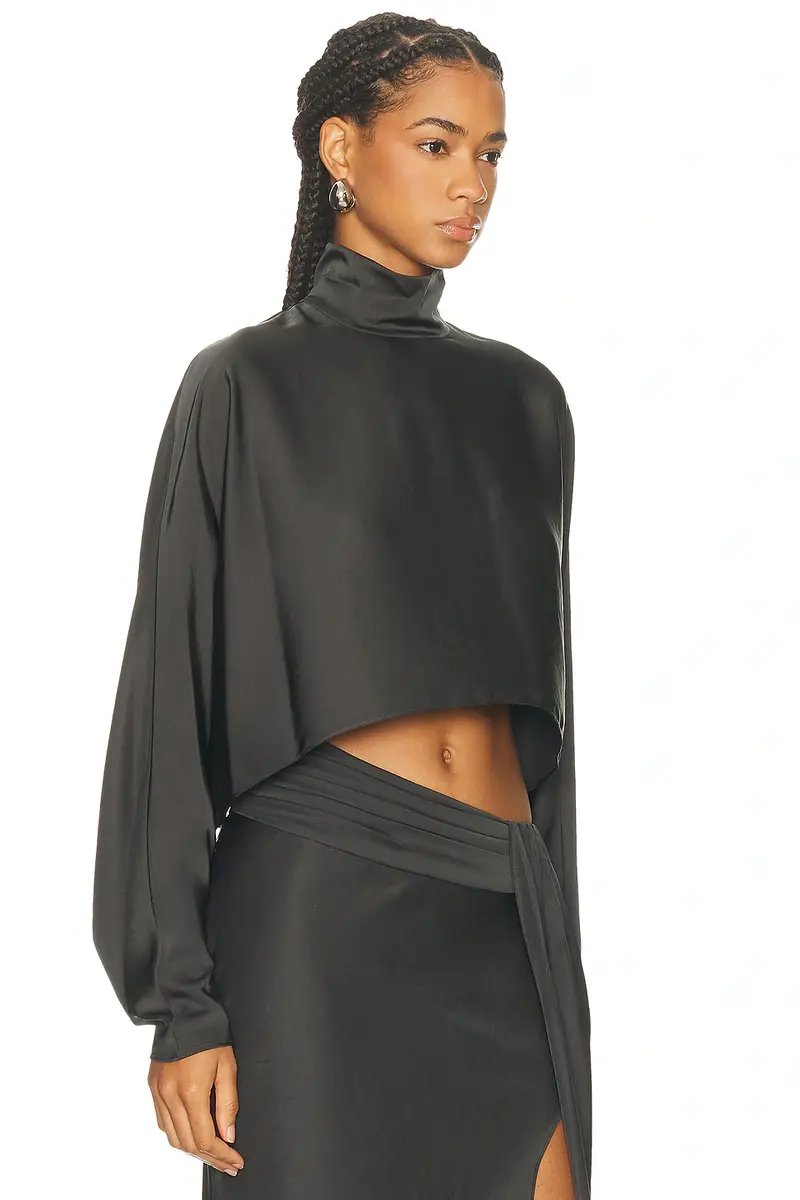 Lapointe Lightweight Satin Caftan Top | Thumbnail 2 Lapointe Lightweight Satin Caftan Top | Thumbnail 2