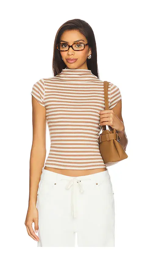 Free People x We The Free Lola Tee Stripe In Otter Combo | Image 1 Free People x We The Free Lola Tee Stripe In Otter Combo | Image 1
