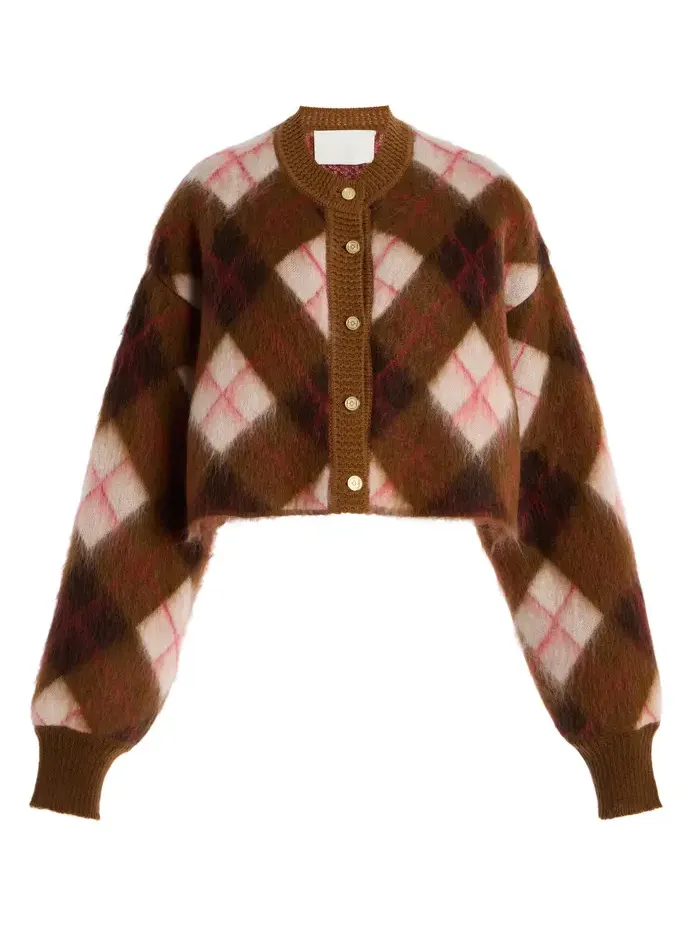 The Blane Checked Wool Cardigan The Blane Checked Wool Cardigan