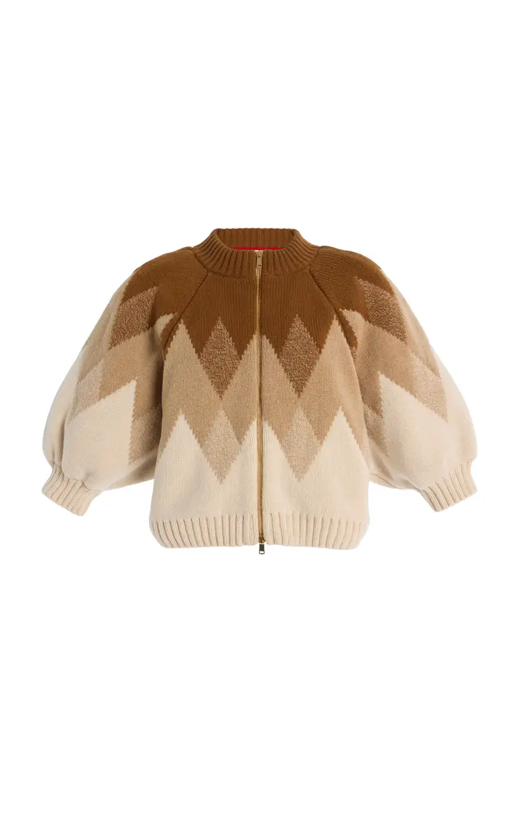 RÙADH The Innes Puff-Sleeve Jacquard Wool Top | Image 1 RÙADH The Innes Puff-Sleeve Jacquard Wool Top | Image 1