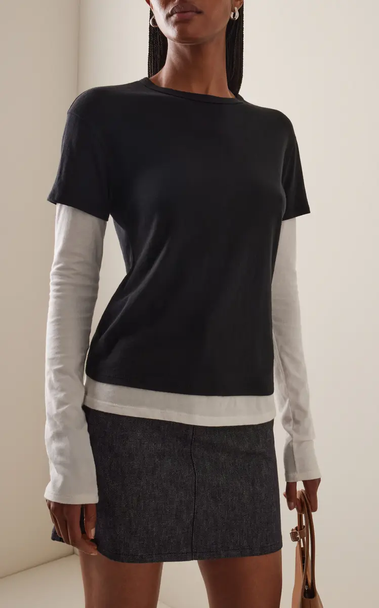 EB Denim Rory Layered Cotton T-Shirt | Thumbnail 4
