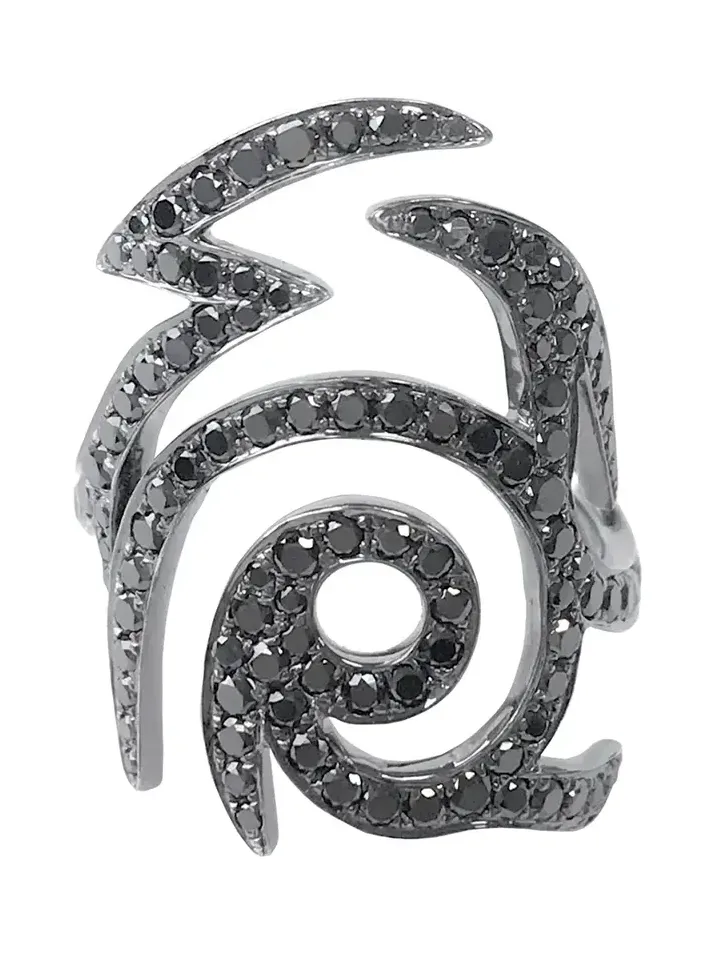 Black Diamond Spiral Ring