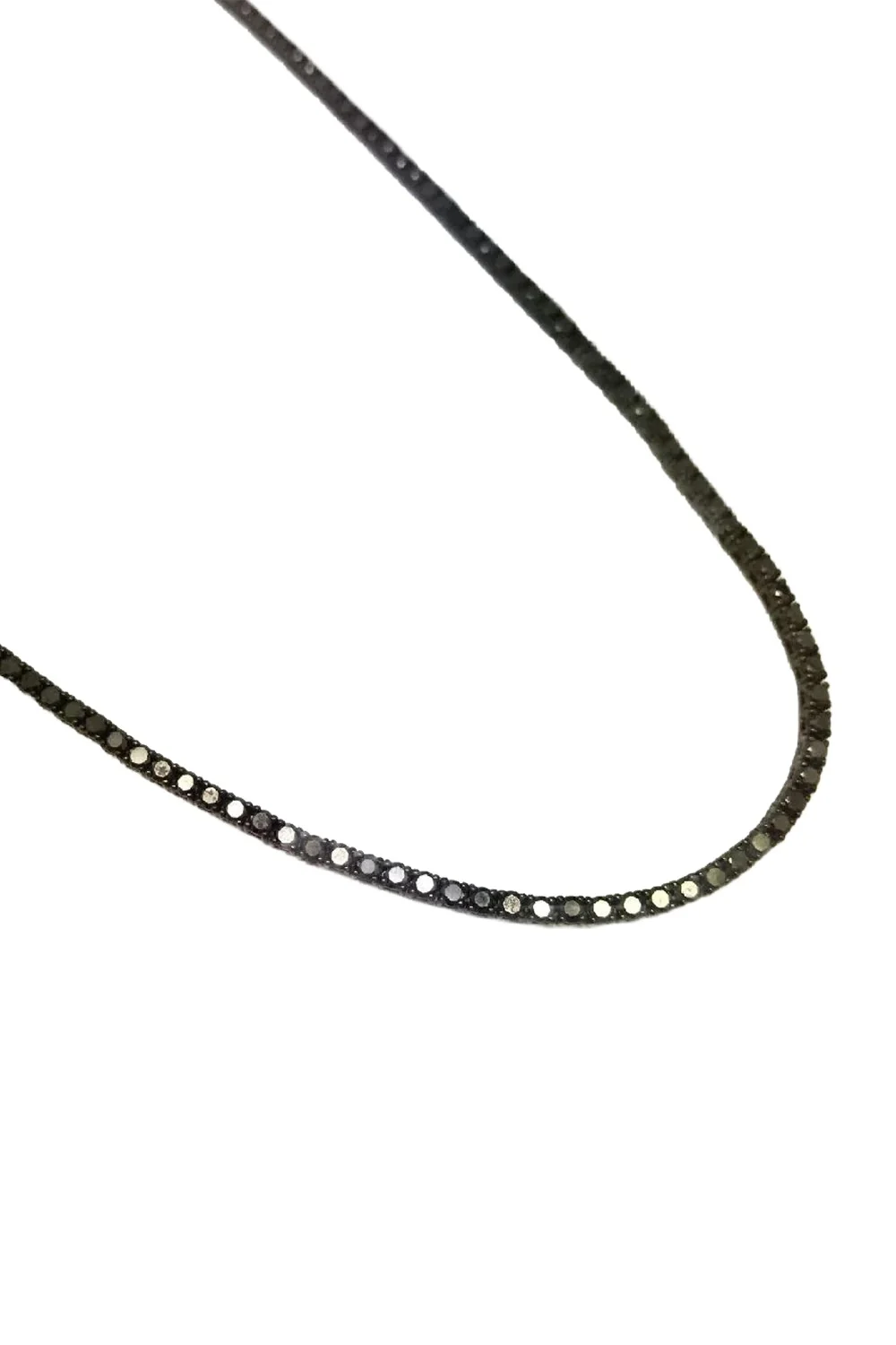 Black Diamond Tennis Necklace