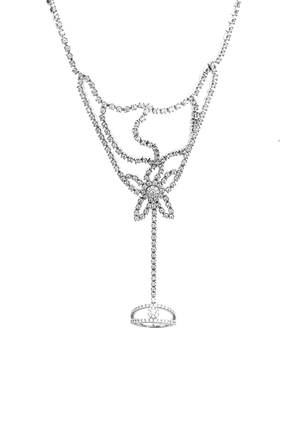STEFERE Diamond Floral Hand Chain