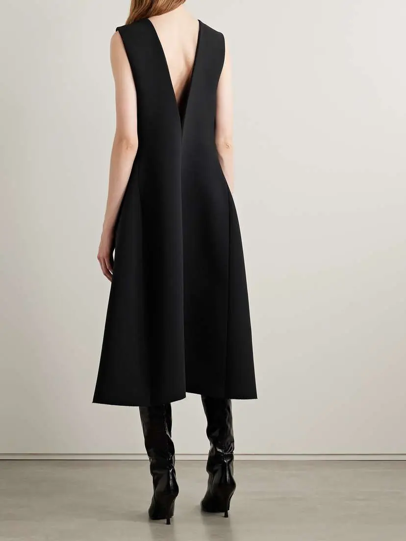 Khaite Medow Crepe Midi Dress | Thumbnail 3