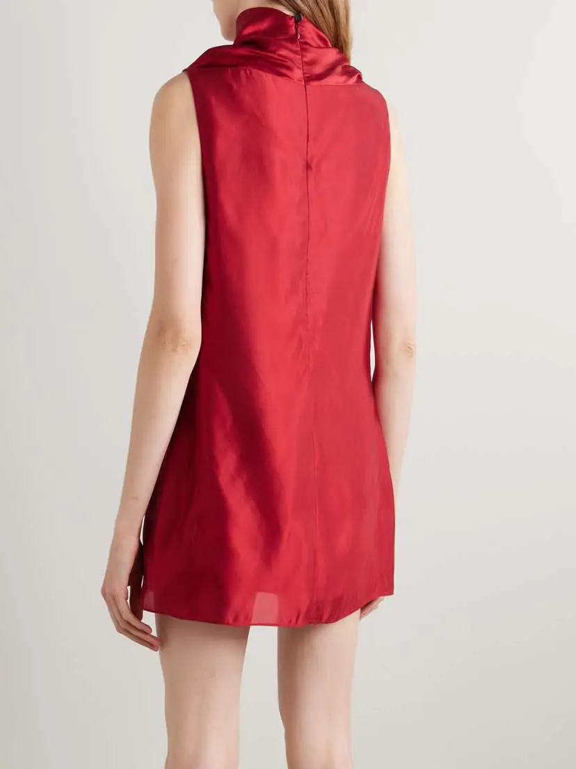 Khaite Daria Satin-crepe Turtleneck Mini Dress | Thumbnail 3 Khaite Daria Satin-crepe Turtleneck Mini Dress | Thumbnail 3