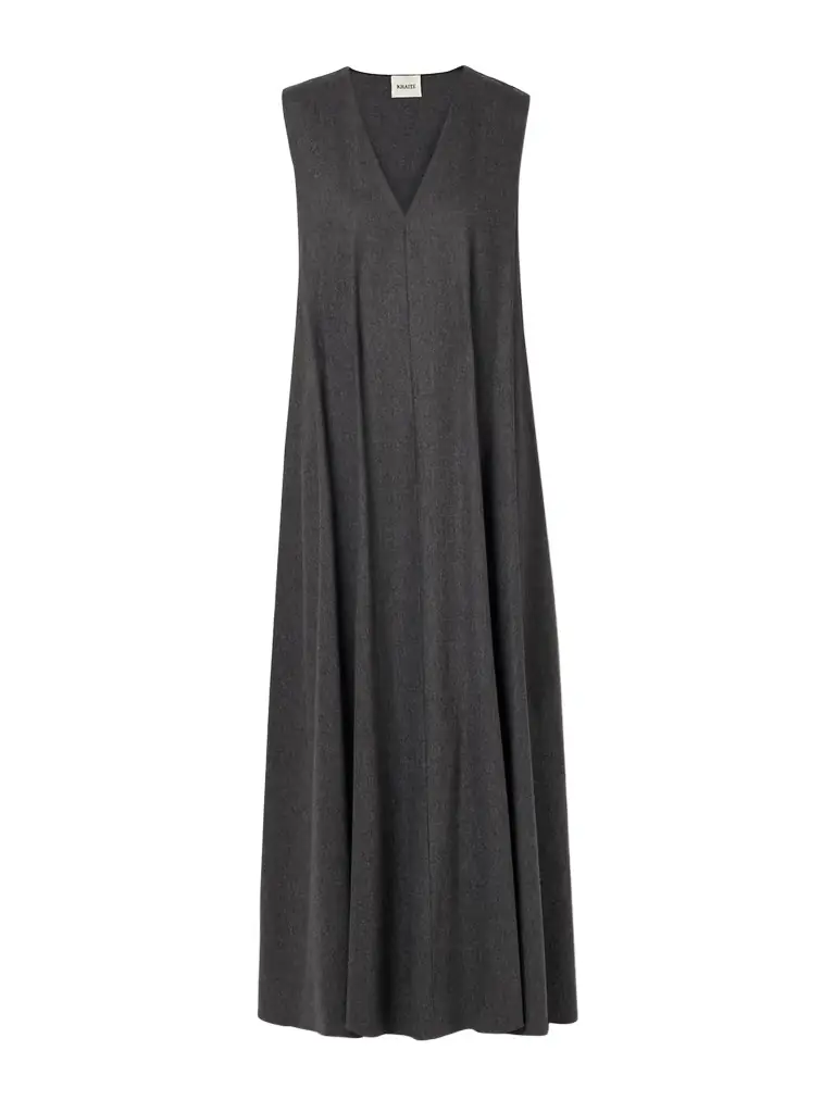Syd Pleated Wool Midi Dress