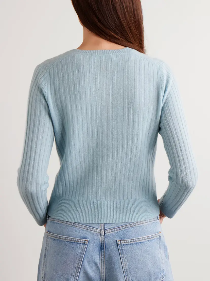 DÔEN Danaë Ribbed Cashmere Cardigan | Thumbnail 3