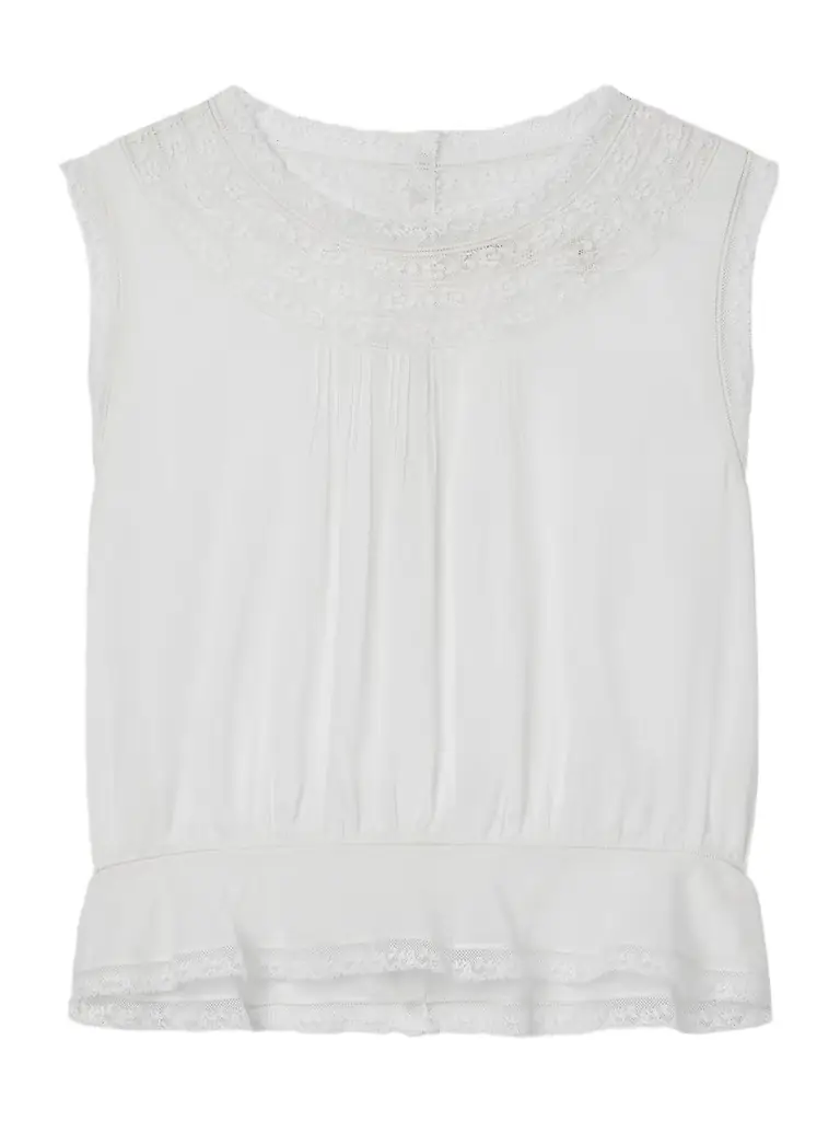 DÔEN Lilibet Lace-trimmed Pintucked Organic Cotton-voile Top | Image 1 DÔEN Lilibet Lace-trimmed Pintucked Organic Cotton-voile Top | Image 1