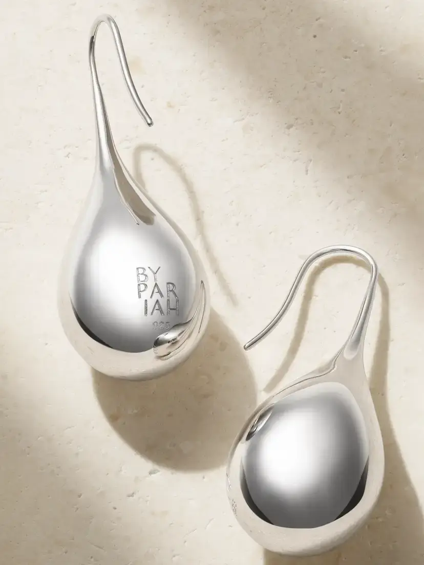By Pariah Drop Large Recycled Sterling Silver Earrings | Thumbnail 3 By Pariah Drop Large Recycled Sterling Silver Earrings | Thumbnail 3