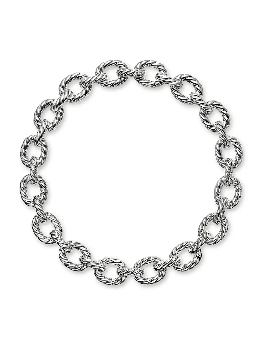 David Yurman Women's Sculpted Cable Oval Link Sterling Silver Necklace - Silver | Image 1 David Yurman Women's Sculpted Cable Oval Link Sterling Silver Necklace - Silver | Image 1