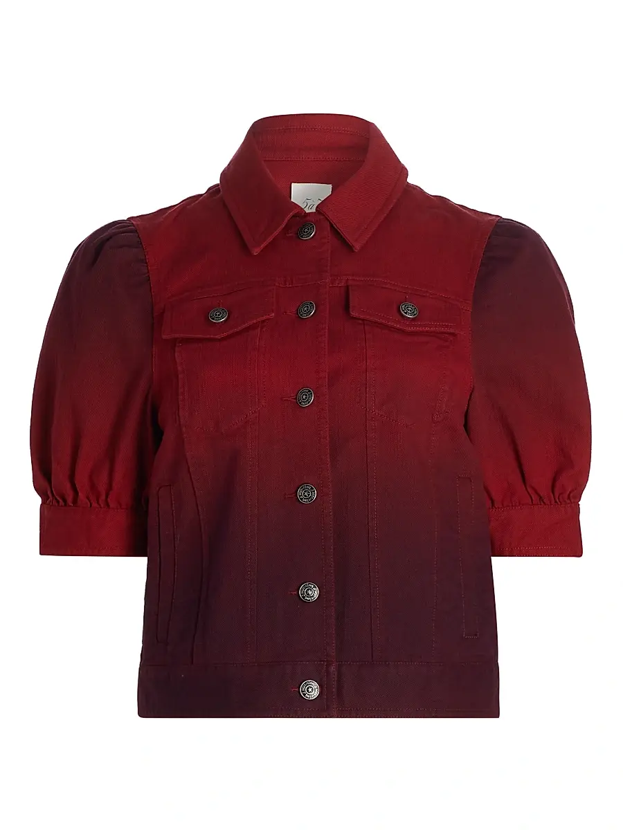 Cinq à Sept Women's Hallie Degrade Denim Jacket - Rosewood Pickled Beet | Image 1 Cinq à Sept Women's Hallie Degrade Denim Jacket - Rosewood Pickled Beet | Image 1
