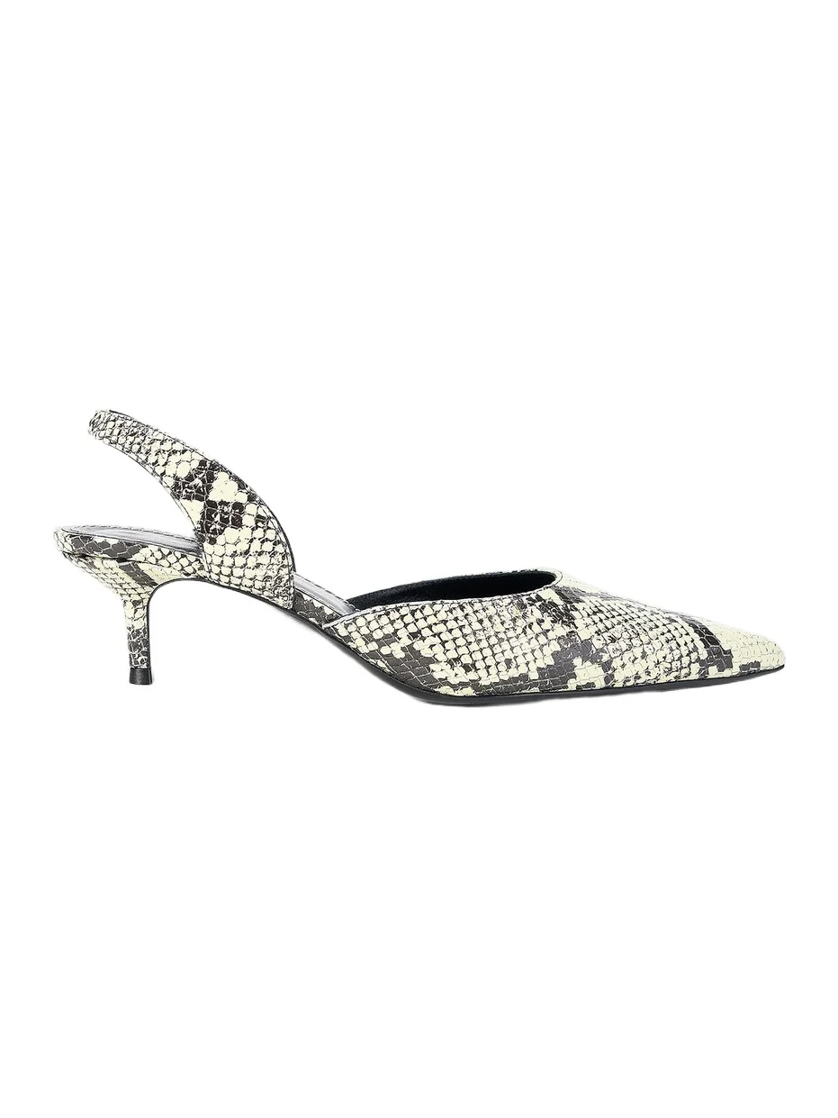 Staud Women's Sebastian Snake-Embossed Leather Slingback Pumps