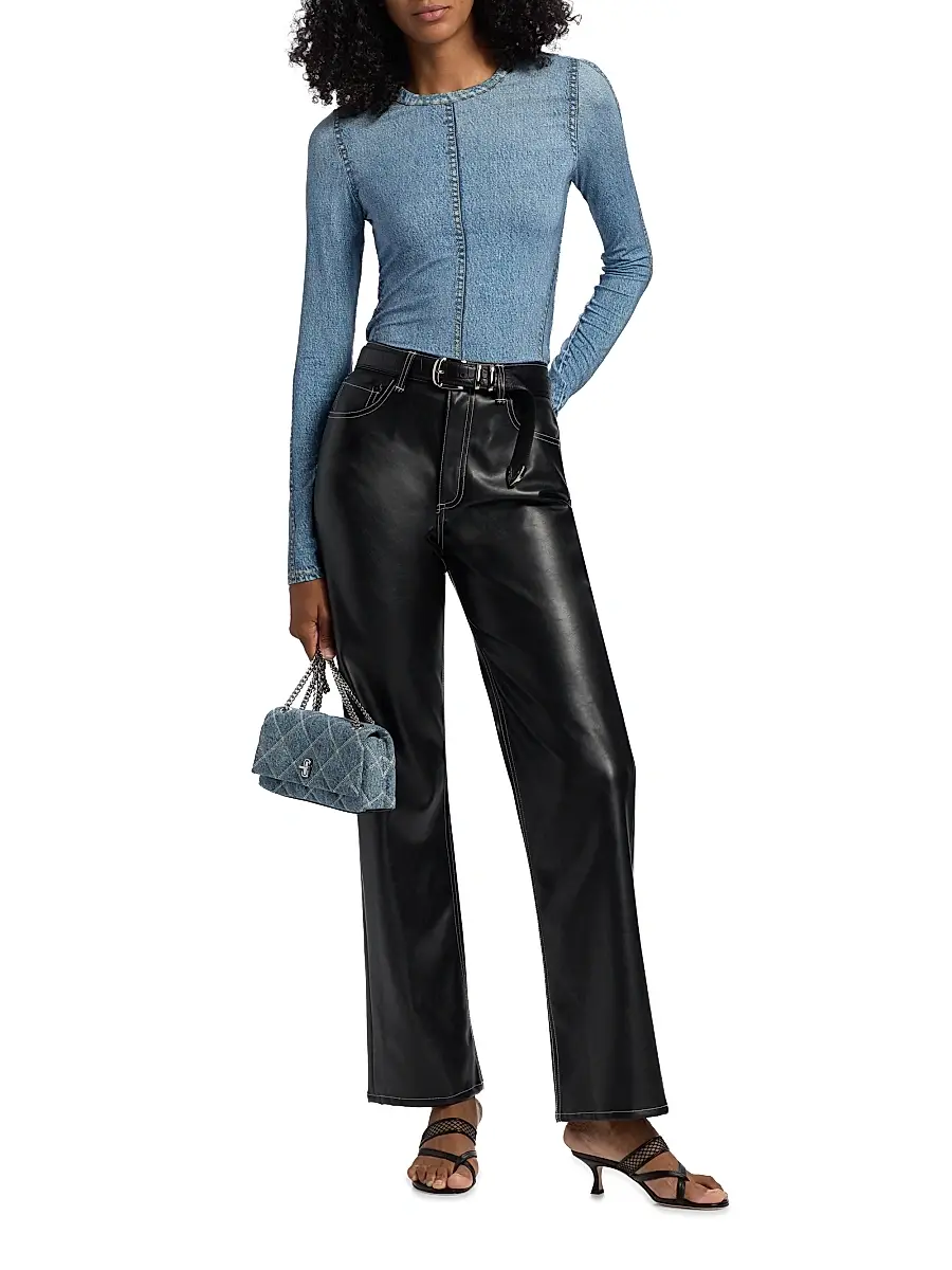 rag & bone Women's Shea Faux Leather Straight-Leg Pants | Thumbnail 2 rag & bone Women's Shea Faux Leather Straight-Leg Pants | Thumbnail 2