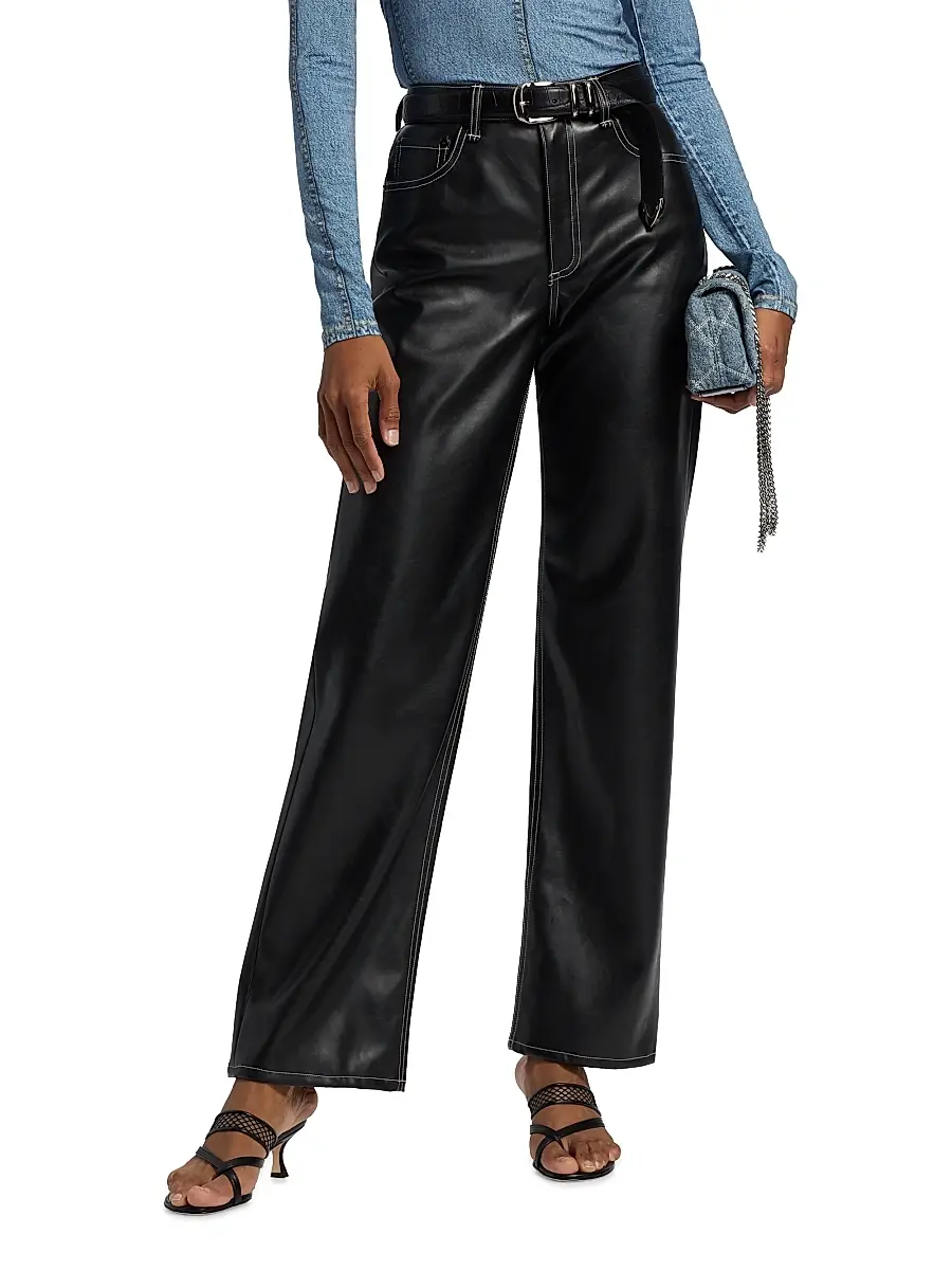 rag & bone Women's Shea Faux Leather Straight-Leg Pants | Thumbnail 3 rag & bone Women's Shea Faux Leather Straight-Leg Pants | Thumbnail 3