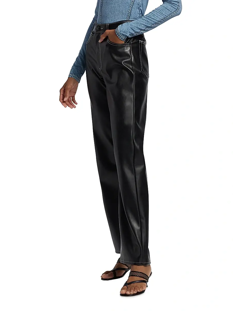 rag & bone Women's Shea Faux Leather Straight-Leg Pants | Thumbnail 4 rag & bone Women's Shea Faux Leather Straight-Leg Pants | Thumbnail 4