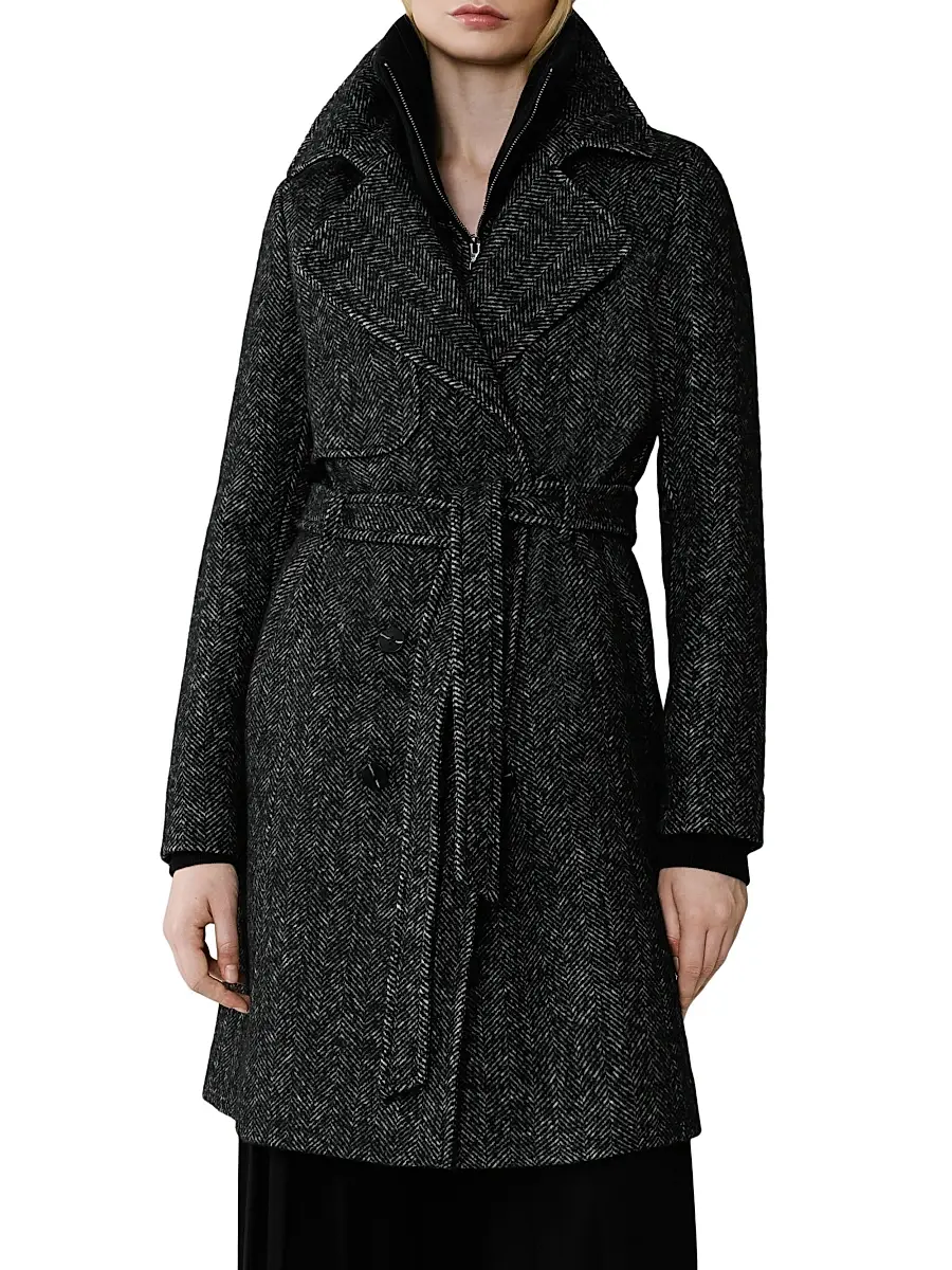 Soia & Kyo Women's Fabianne Wool-Blend Double-Breasted Coat - Black - Size Medium | Image 1 Soia & Kyo Women's Fabianne Wool-Blend Double-Breasted Coat - Black - Size Medium | Image 1