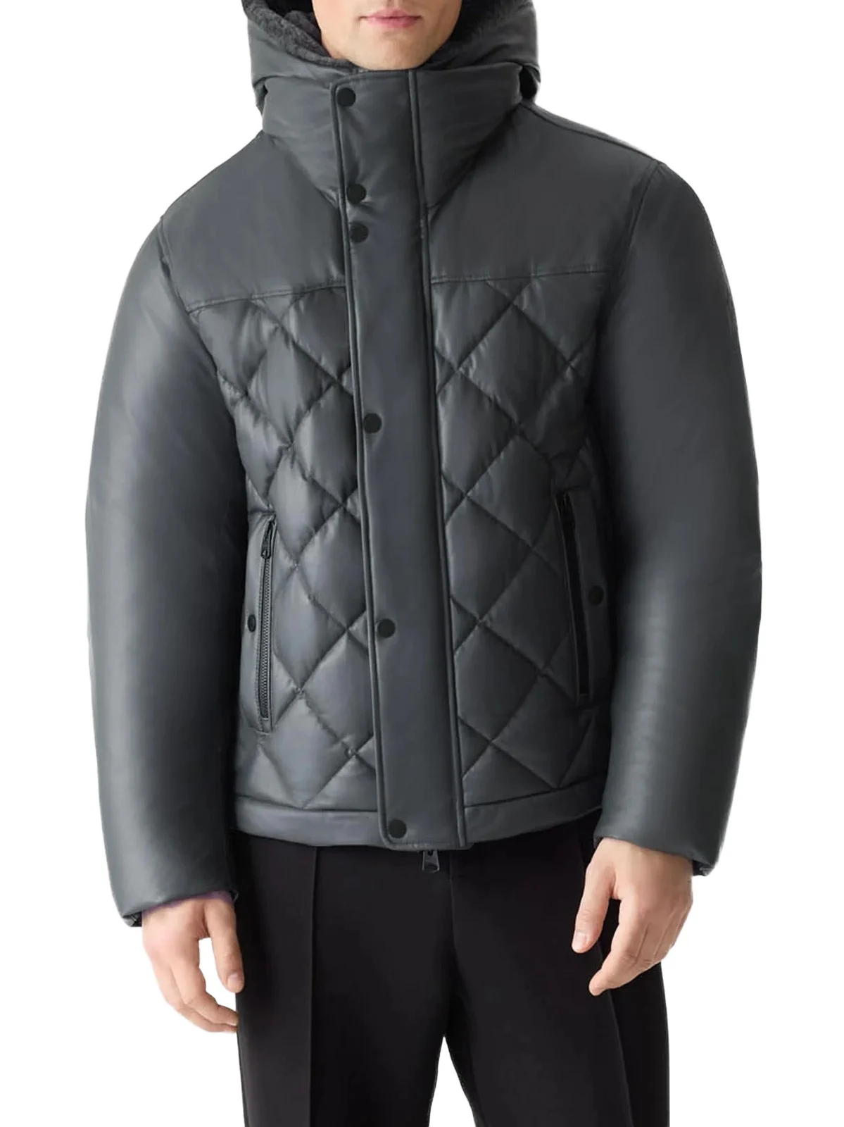 Men's Cash Shearling-Trim Quilted Jacket