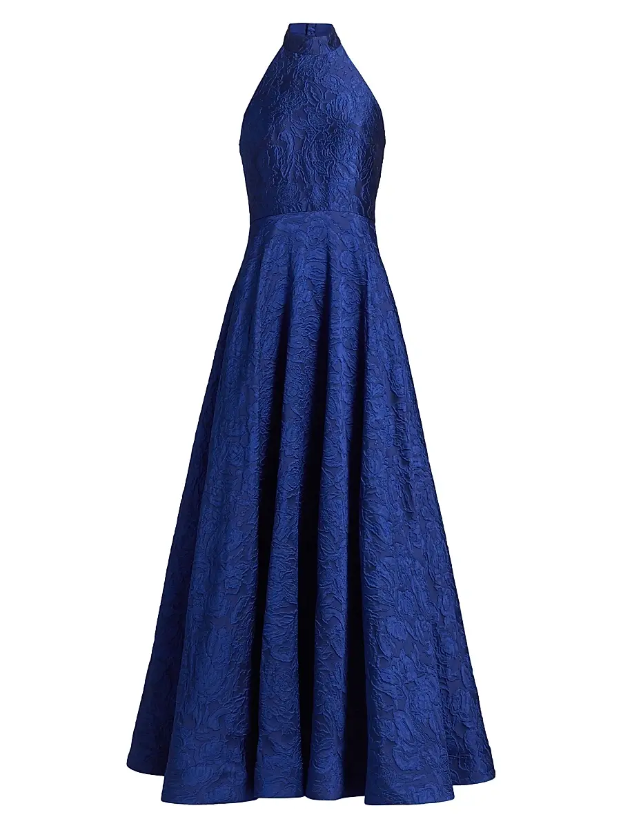 As It May Women's Luna Jacquard Halter Gown - Blue Night | Image 1 As It May Women's Luna Jacquard Halter Gown - Blue Night | Image 1