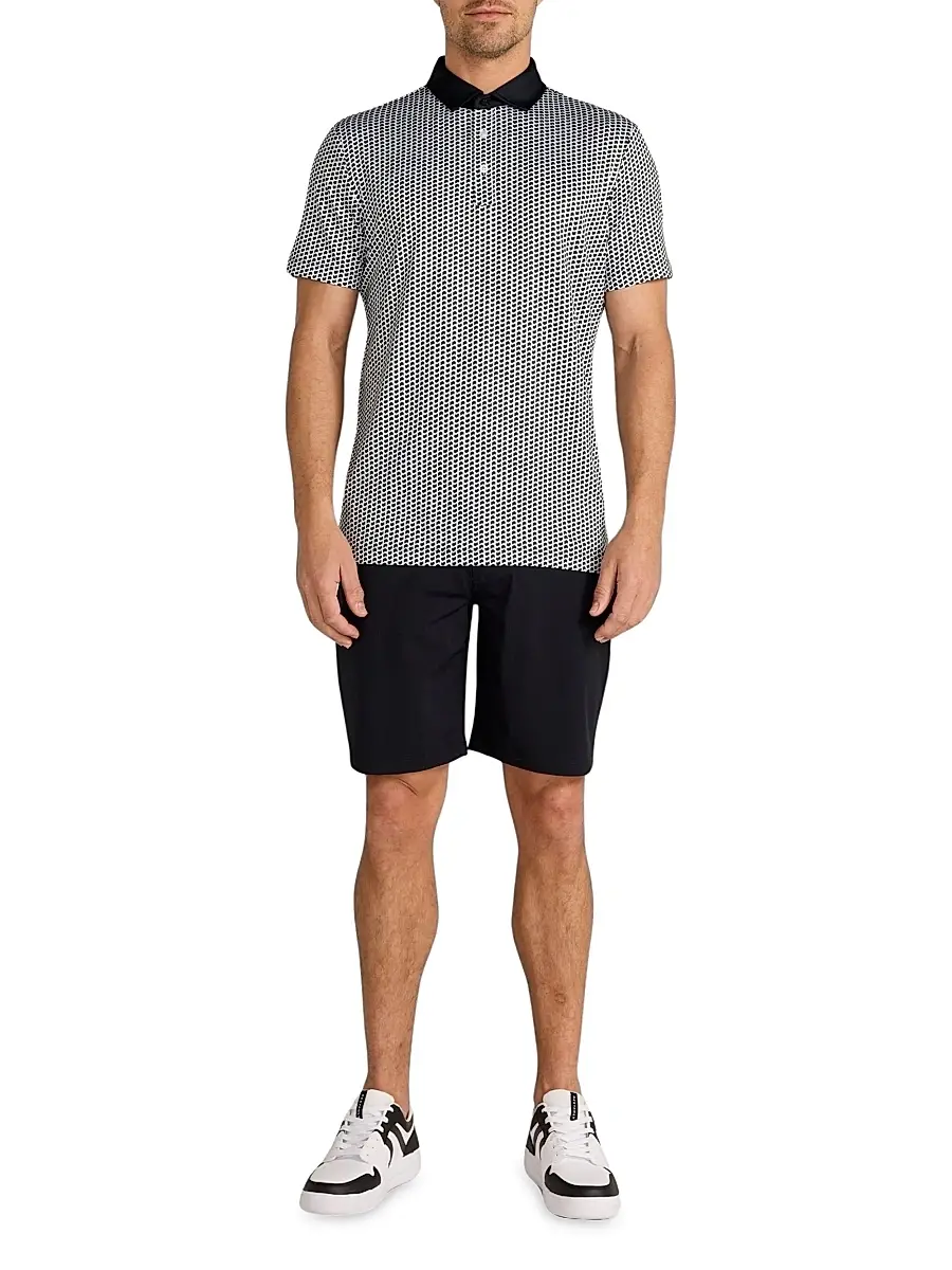 Redvanly Men's Graine Geometric Polo Shirt - Tuxedo | Thumbnail 2 Redvanly Men's Graine Geometric Polo Shirt - Tuxedo | Thumbnail 2