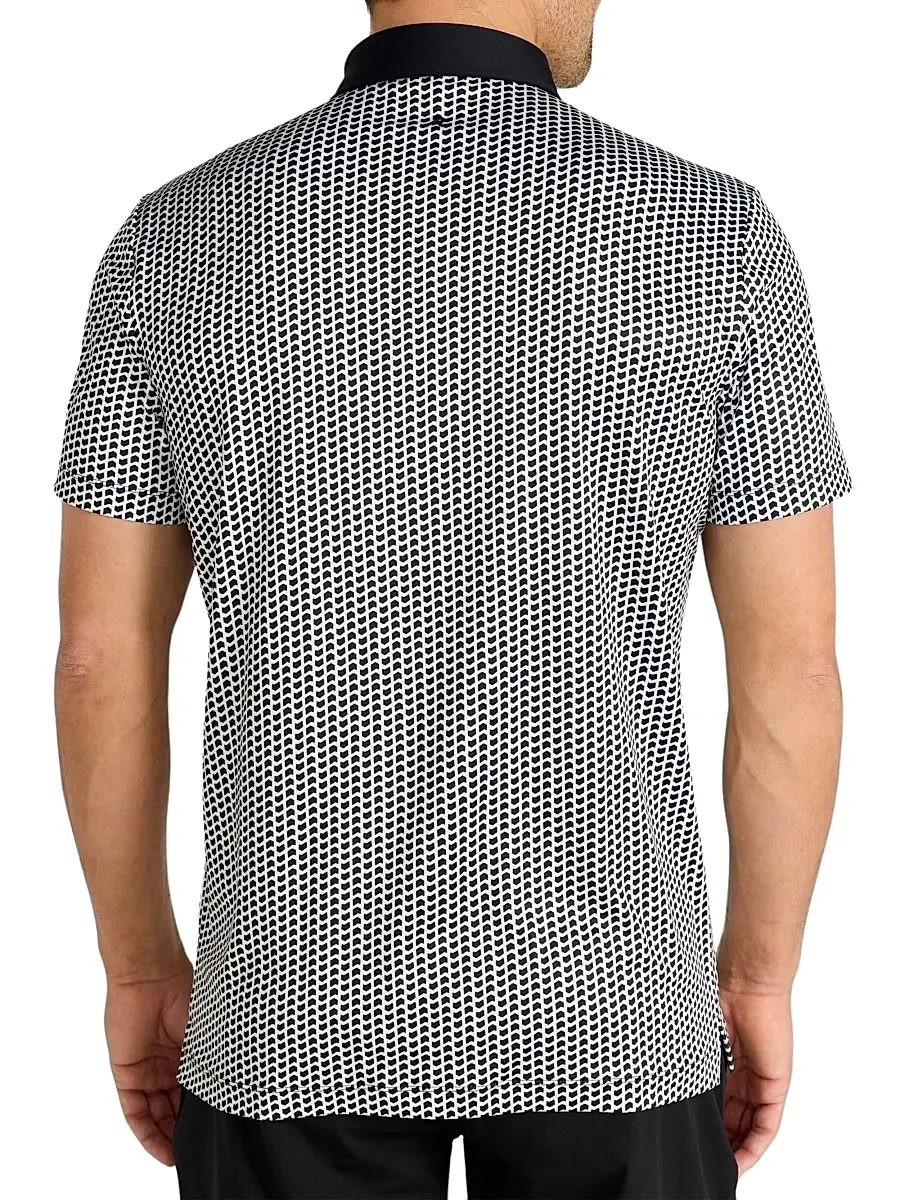 Redvanly Men's Graine Geometric Polo Shirt - Tuxedo | Thumbnail 3 Redvanly Men's Graine Geometric Polo Shirt - Tuxedo | Thumbnail 3