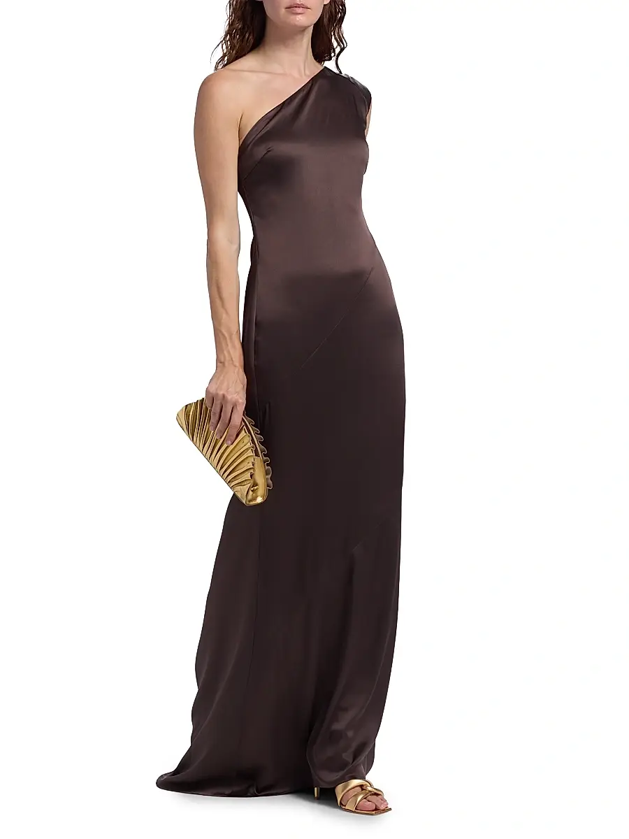 Toccin Women's Callum One-Shoulder Satin Gown | Thumbnail 2 Toccin Women's Callum One-Shoulder Satin Gown | Thumbnail 2