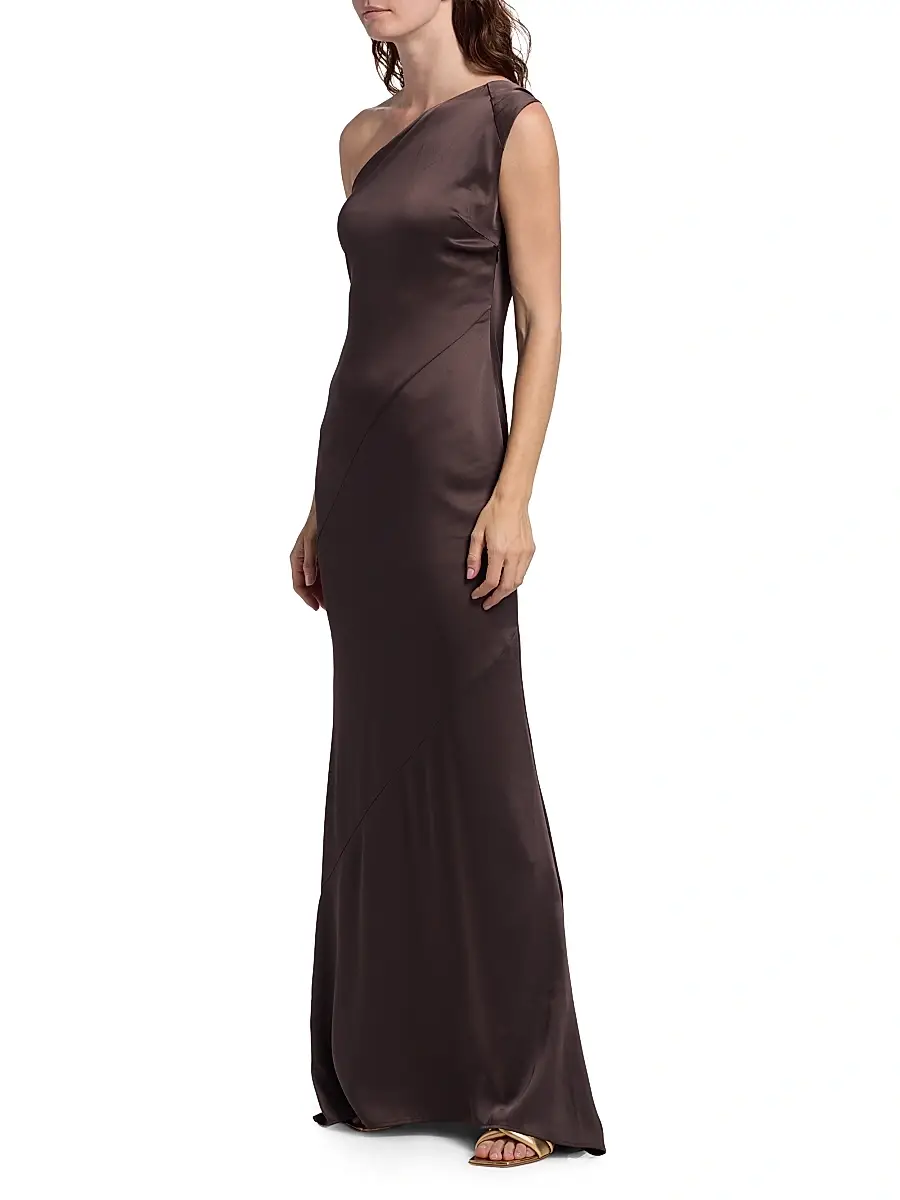 Toccin Women's Callum One-Shoulder Satin Gown | Thumbnail 4 Toccin Women's Callum One-Shoulder Satin Gown | Thumbnail 4