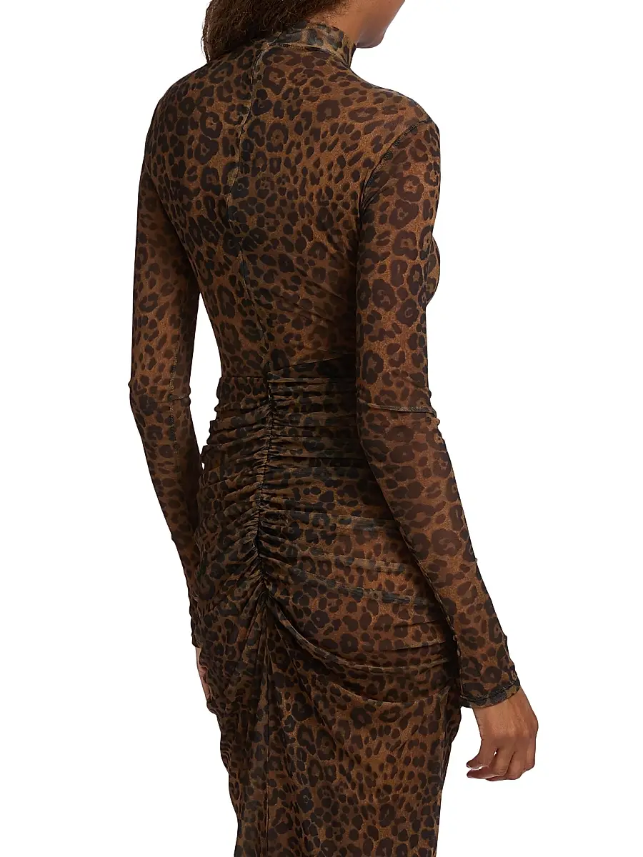 LaPointe Women's Leopard-Print Mesh Bodysuit - Leopard | Thumbnail 5