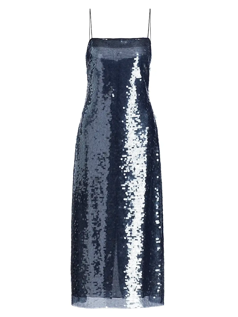 Tanya Taylor Women's Lenox Sequined Slip Dress - Midnight | Image 1 Tanya Taylor Women's Lenox Sequined Slip Dress - Midnight | Image 1