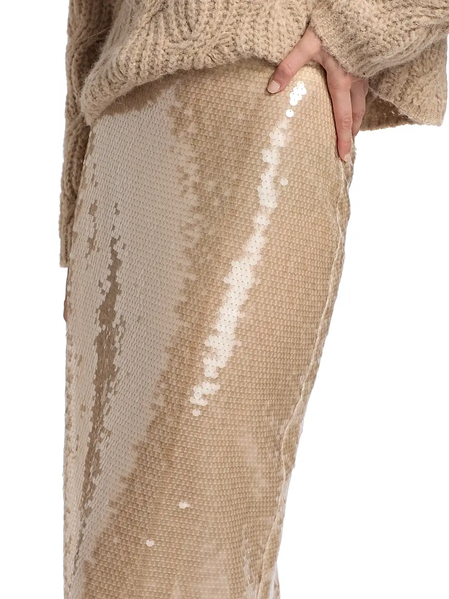 TANYA TAYLOR Women's Kiah Sequin Pencil Midi-Skirt | Thumbnail 6