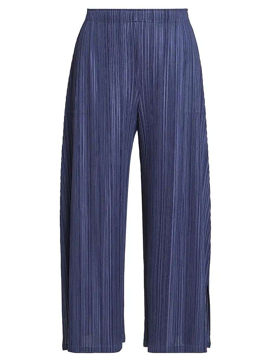 Pleats Please Issey Miyake Women's Mellow Pleated Pants - Navy | Image 1 Pleats Please Issey Miyake Women's Mellow Pleated Pants - Navy | Image 1