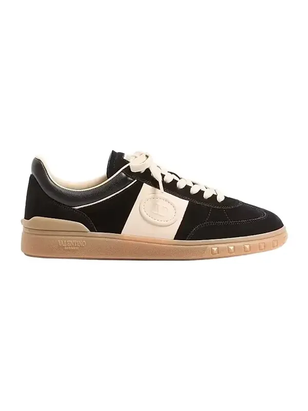 Men's Upvillage Low Top Sneakers in Split Leather - Black Glace Men's Upvillage Low Top Sneakers in Split Leather - Black Glace