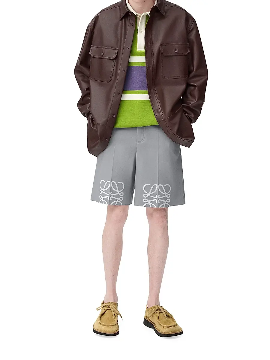 LOEWE Men's Anagram Logo Shorts - Light Grey | Thumbnail 2 LOEWE Men's Anagram Logo Shorts - Light Grey | Thumbnail 2