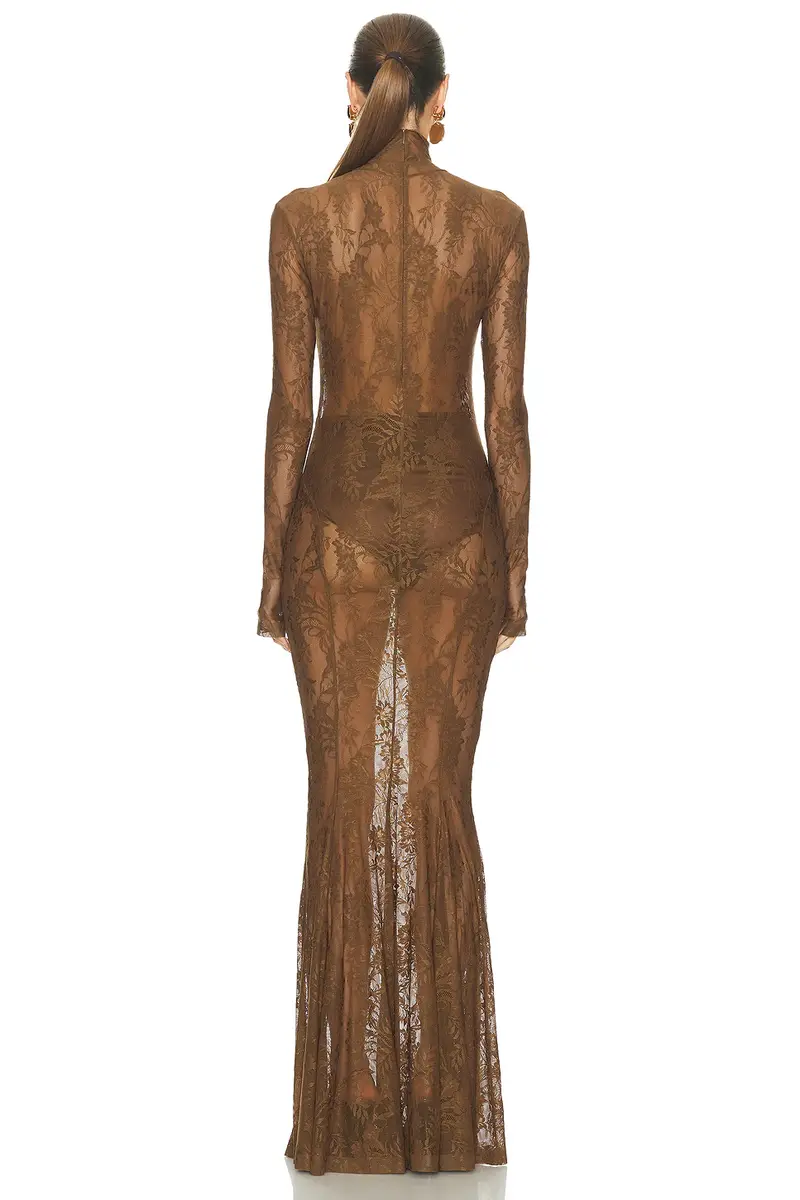 Norma Kamali for FWRD Long Sleeve Turtleneck Fishtail Gown | Thumbnail 3 Norma Kamali for FWRD Long Sleeve Turtleneck Fishtail Gown | Thumbnail 3