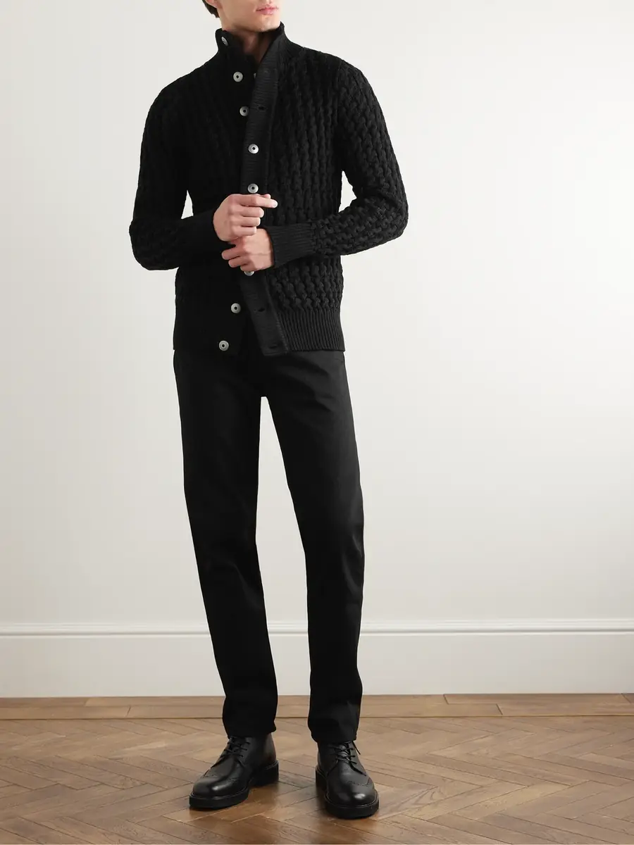 S.N.S. Herning Stark Textured Virgin Wool Cardigan - Men | Thumbnail 2 S.N.S. Herning Stark Textured Virgin Wool Cardigan - Men | Thumbnail 2