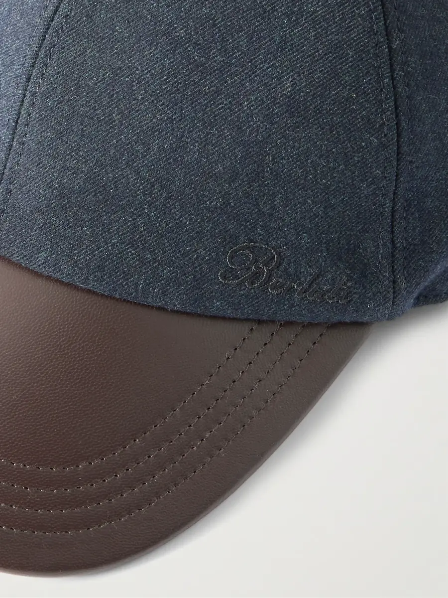 Berluti Logo-Embroidered Leather-Trimmed Wool-Blend Baseball Cap - Men | Thumbnail 4 Berluti Logo-Embroidered Leather-Trimmed Wool-Blend Baseball Cap - Men | Thumbnail 4