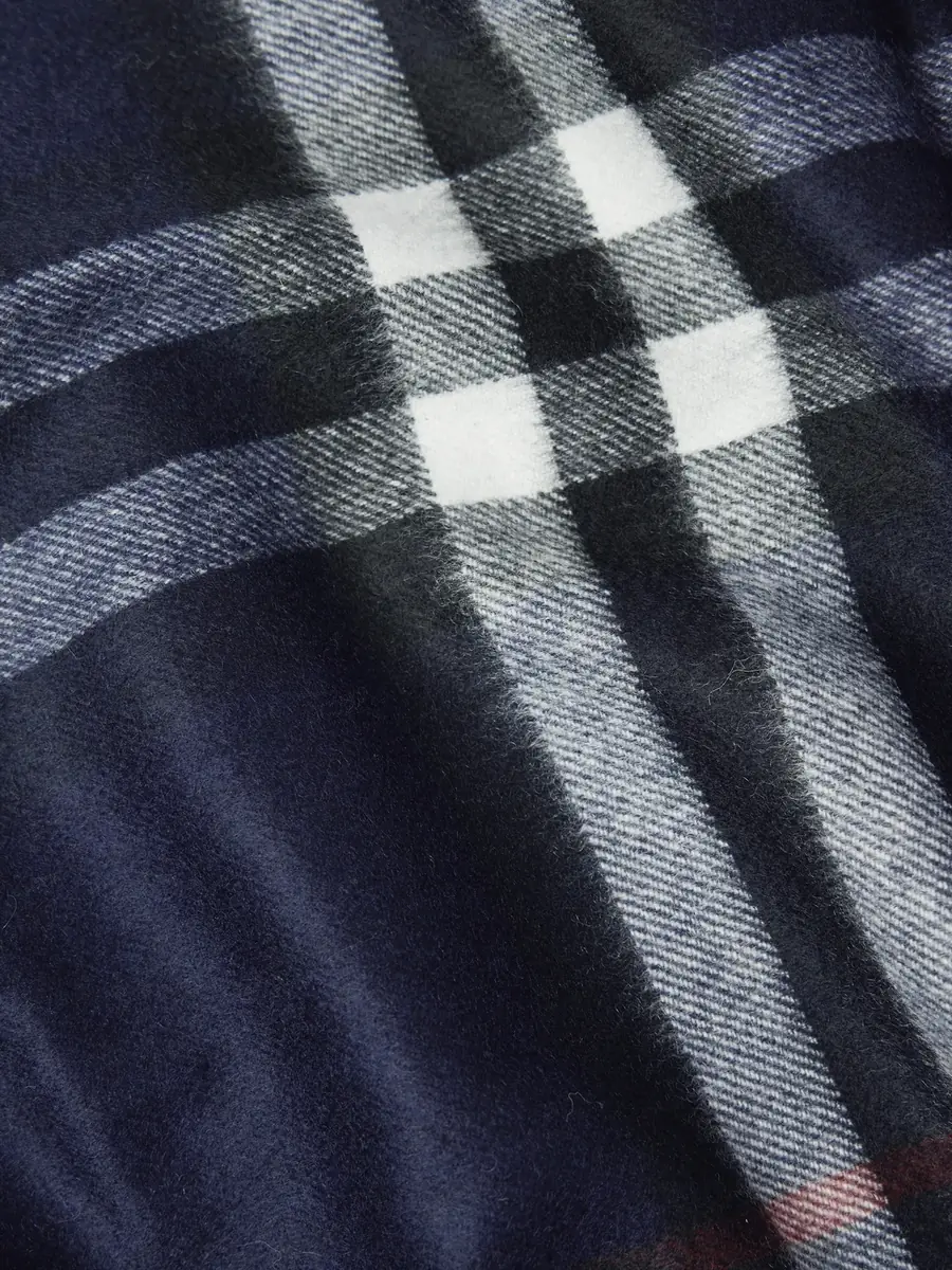 Burberry Fringed Checked Cashmere Scarf - Men | Thumbnail 3