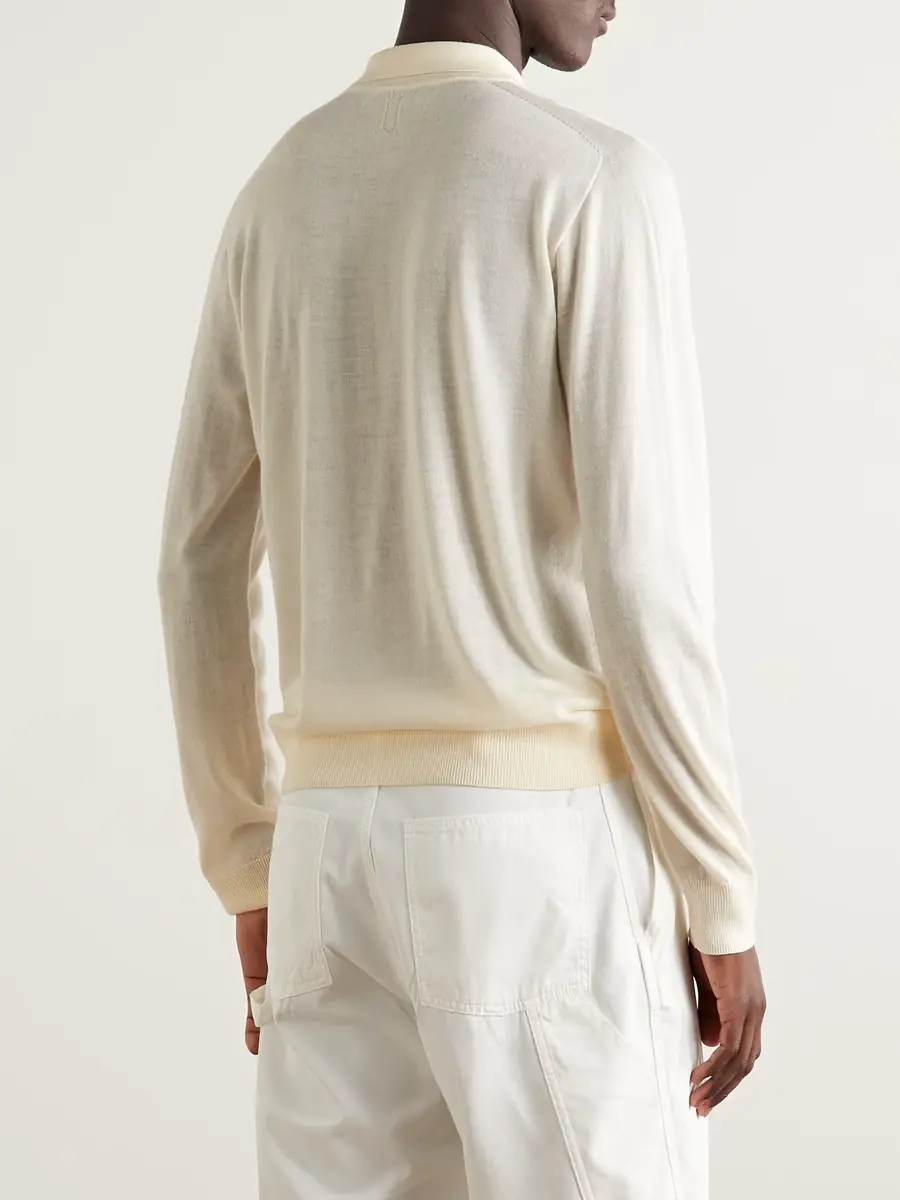 Canali Slim-Fit Wool Polo Shirt - Men | Thumbnail 3 Canali Slim-Fit Wool Polo Shirt - Men | Thumbnail 3
