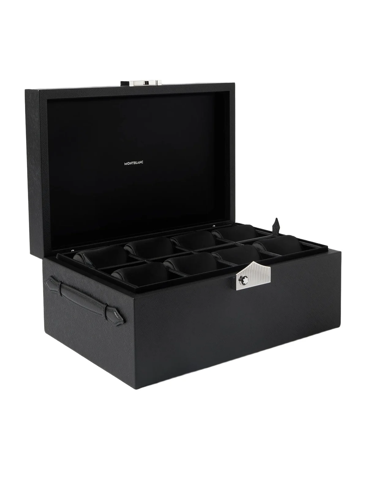 Cross-Grain Leather Eight-Piece Watch Box - Men