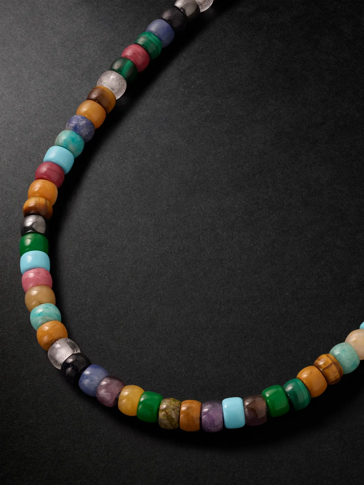 Moonbow 18-Karat Gold Multi-Stone Beaded Necklace - Men Moonbow 18-Karat Gold Multi-Stone Beaded Necklace - Men