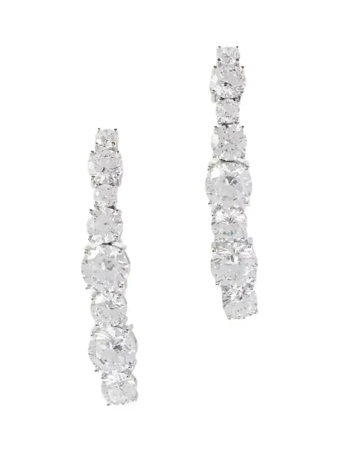 Rhodium-plated Cubic Zirconia Earrings Rhodium-plated Cubic Zirconia Earrings