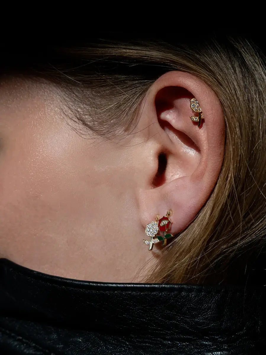 MYSTERYJOY Pavéd Rose Antique Mono Earring | Thumbnail 2 MYSTERYJOY Pavéd Rose Antique Mono Earring | Thumbnail 2