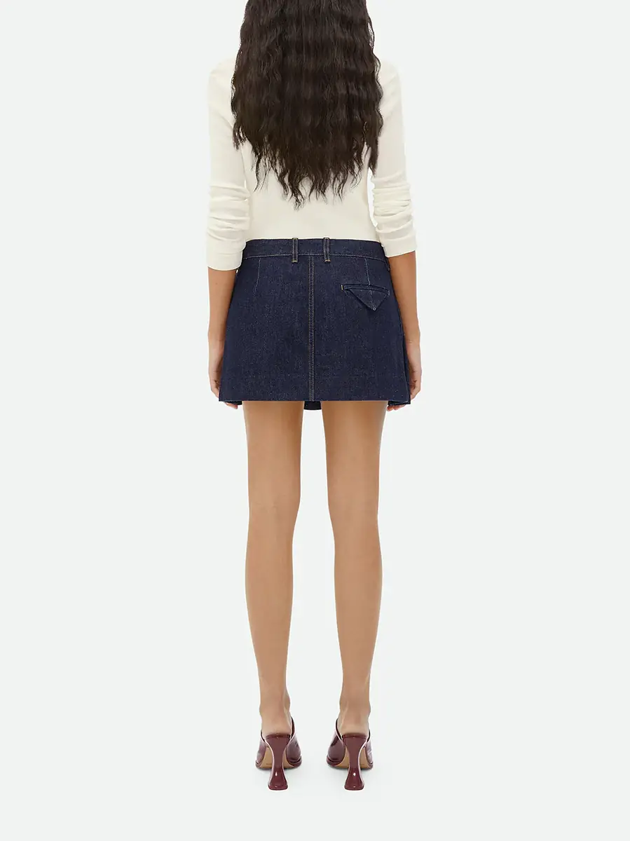 Bottega Veneta Pleated Denim Mini Skirt | Thumbnail 2