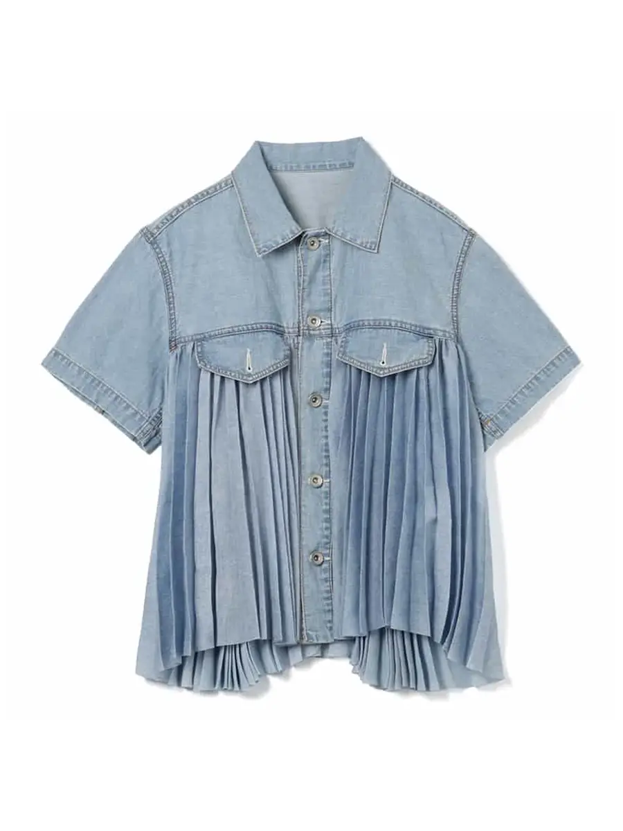 Sacai Pleated Denim Shirt
